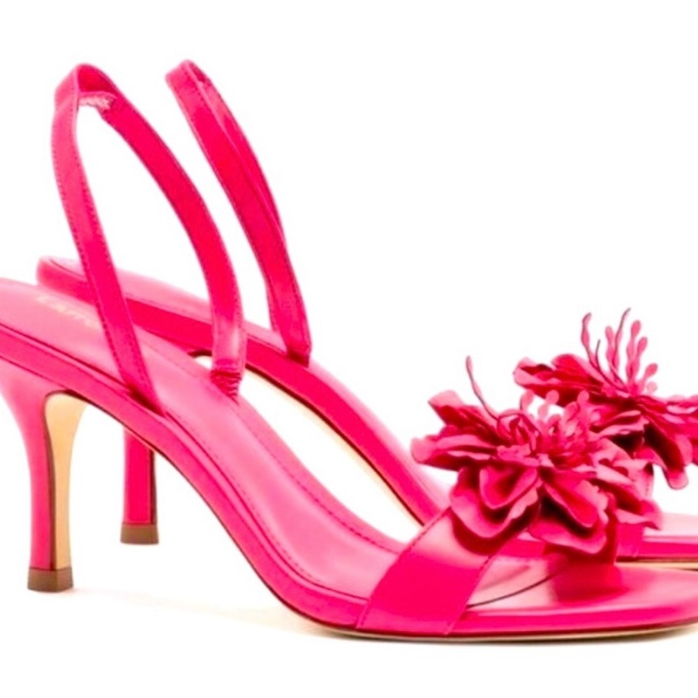 Larroude Vibrant Pink Floral Heels